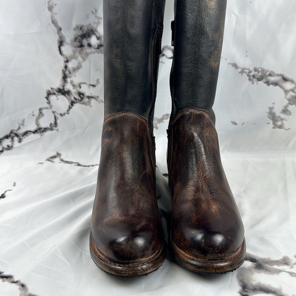 BED|STU Manchester Leather Riding Boots Two Tone Lace Back Equestrian Knee High - Picture 2 of 14